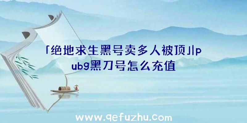 「绝地求生黑号卖多人被顶」|pubg黑刀号怎么充值